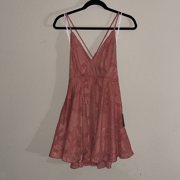 days of beauty rose pink burnout floral skater dress